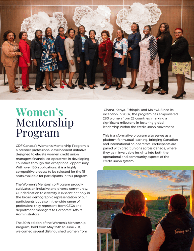 Women's Mentorship Program 2024 - CDF - Co-operative Development ...